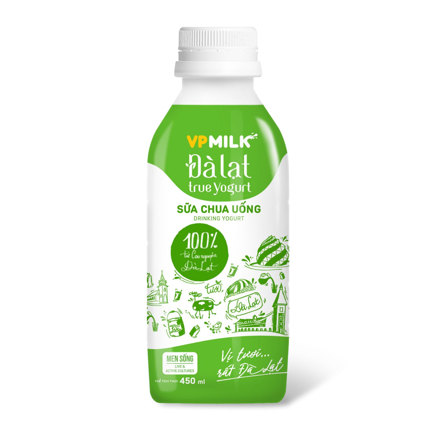 Sữa chua uống VPMilk Đà Lạt True Yogurt 450ml