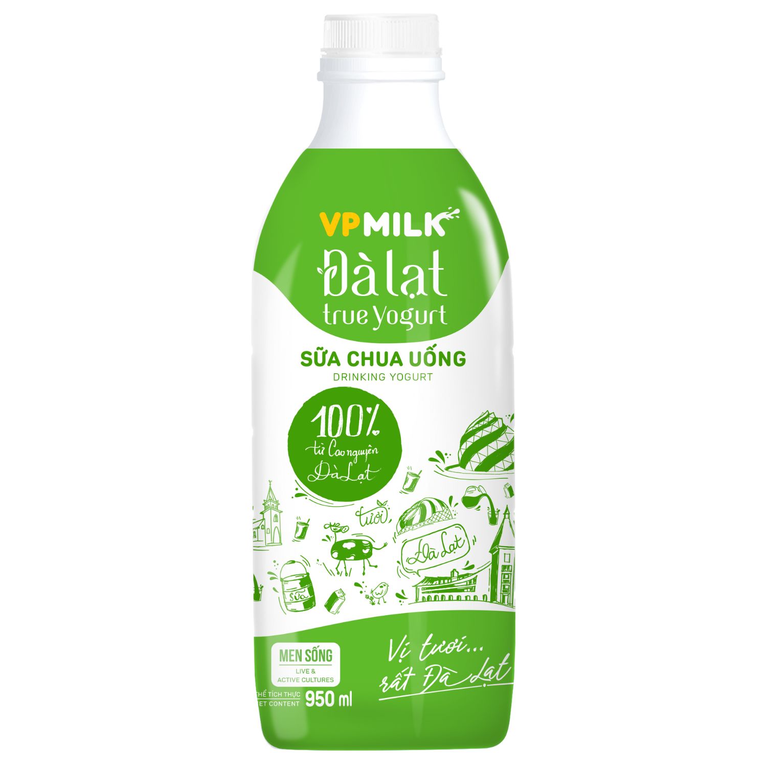 Sữa chua uống VPMilk Đà Lạt True Yogurt 950ml image