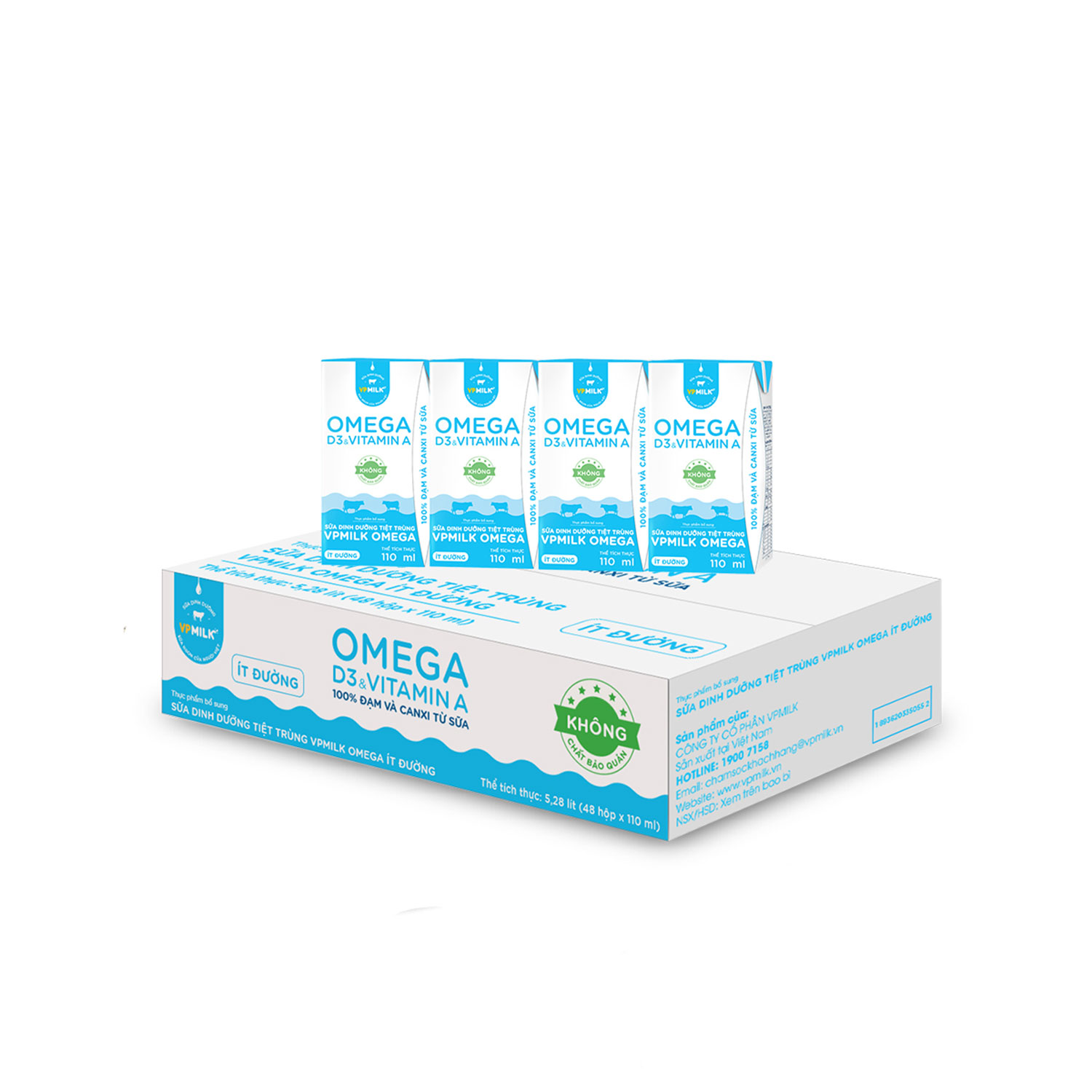 Sữa dinh dưỡng VPMILK OMEGA dạng hộp ít đường image