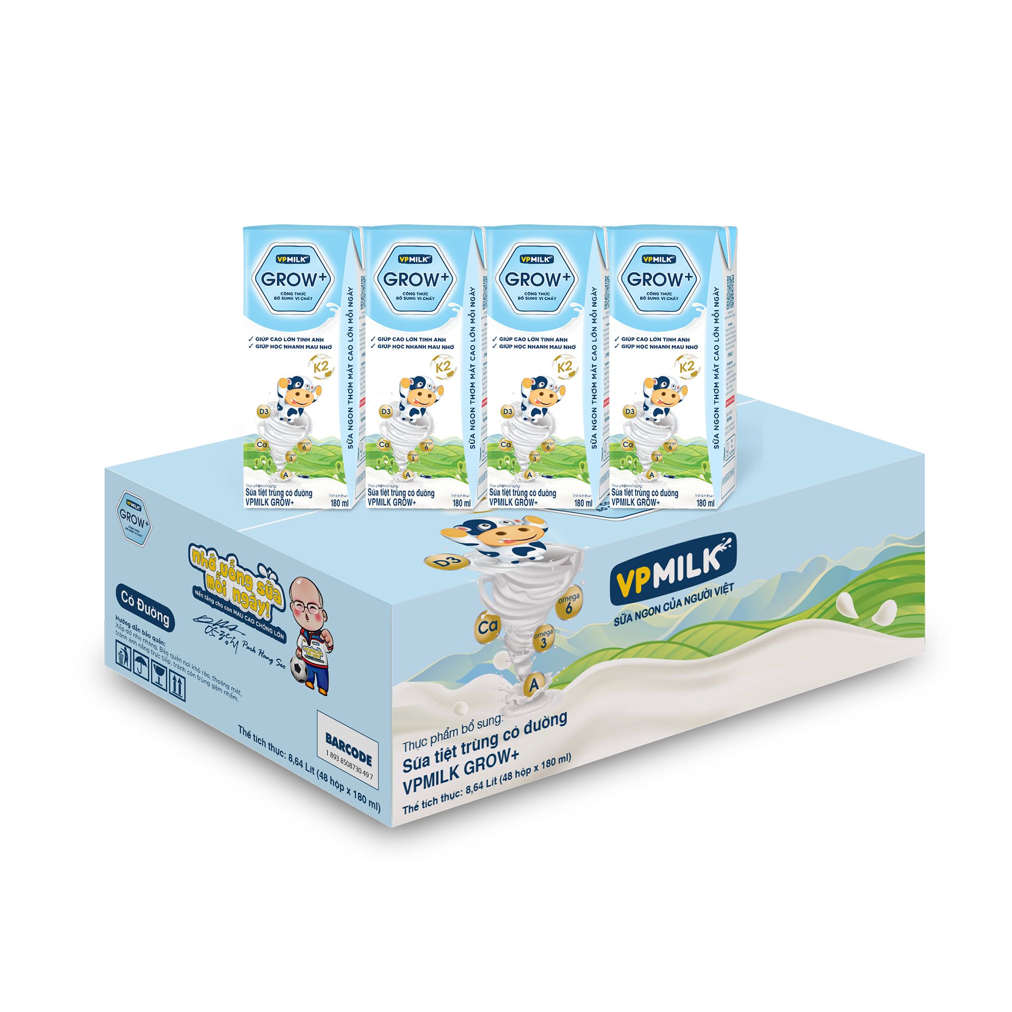 Sữa tiệt trùng VPMilk Grow+ Có Đường