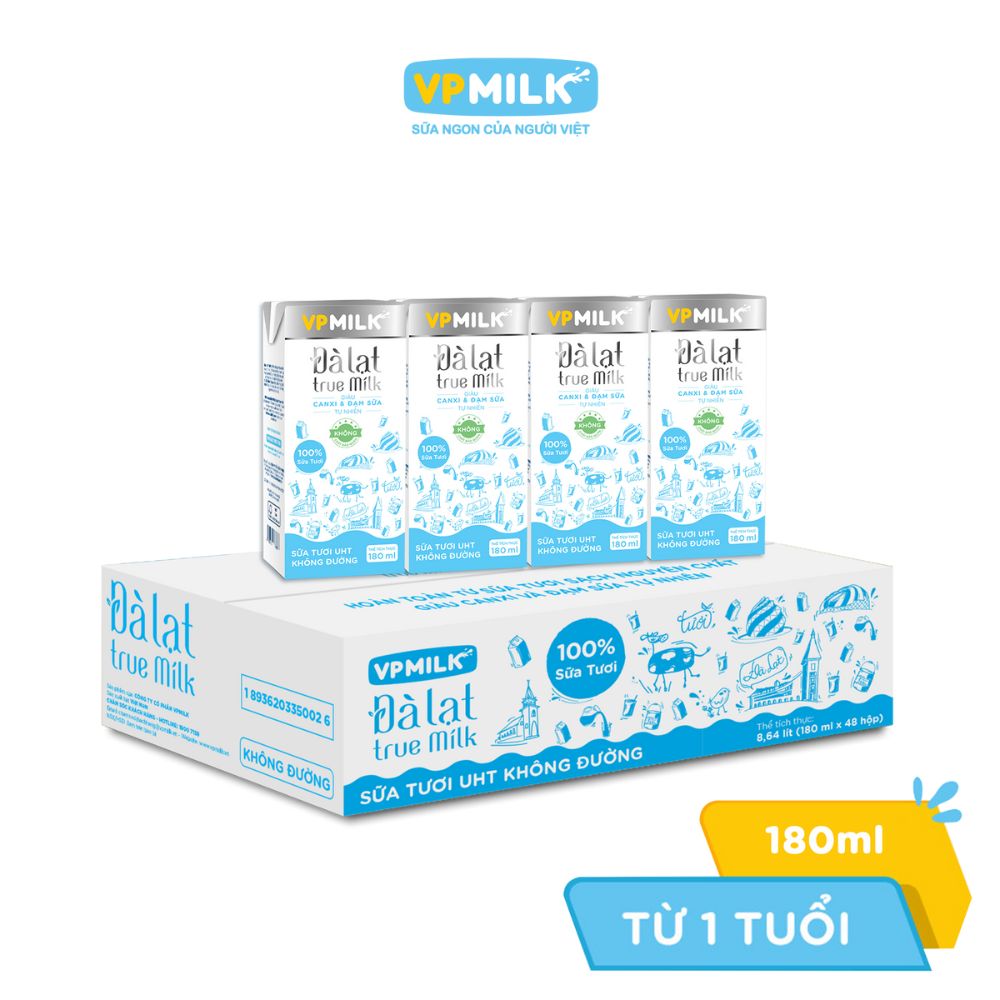 Sữa Tươi Nguyên Chất UHT Đà Lạt True Milk image